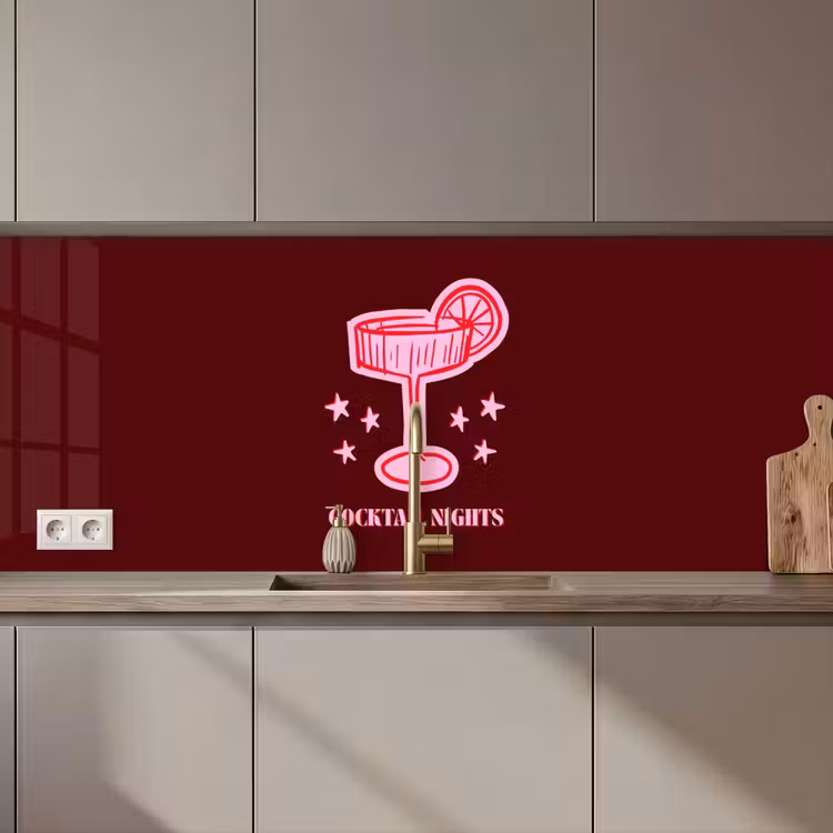 Keuken achterwand - Cocktail - Kerst - Burgundy - Roze — 1