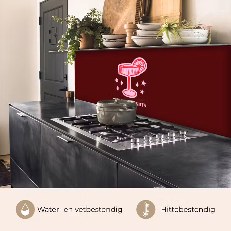 Keuken achterwand - Cocktail - Kerst - Burgundy - Roze — 5