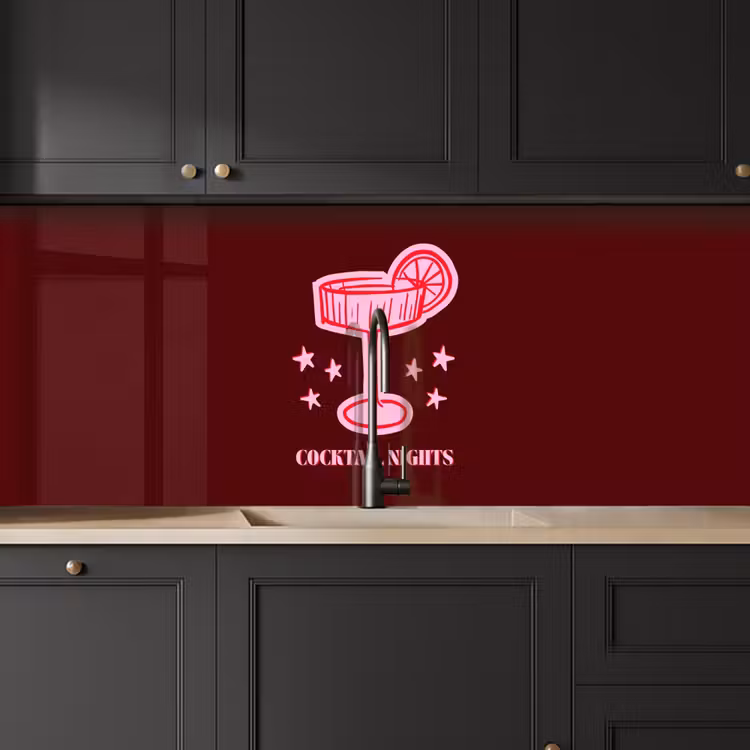 Keuken achterwand - Cocktail - Kerst - Burgundy - Roze — 6