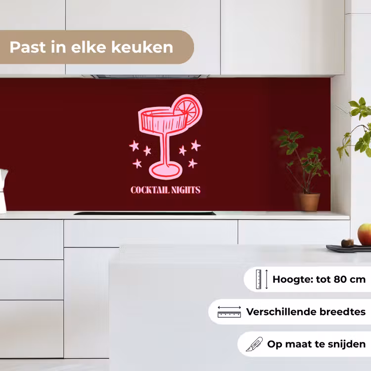 Keuken achterwand - Cocktail - Kerst - Burgundy - Roze — 7