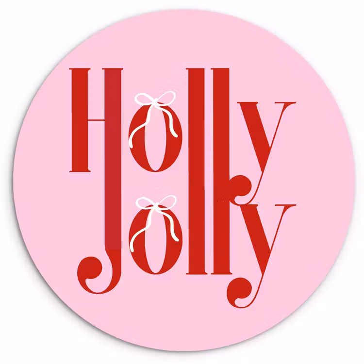 Muurcirkel - Kerst - Tekst - Rood - Roze — 1