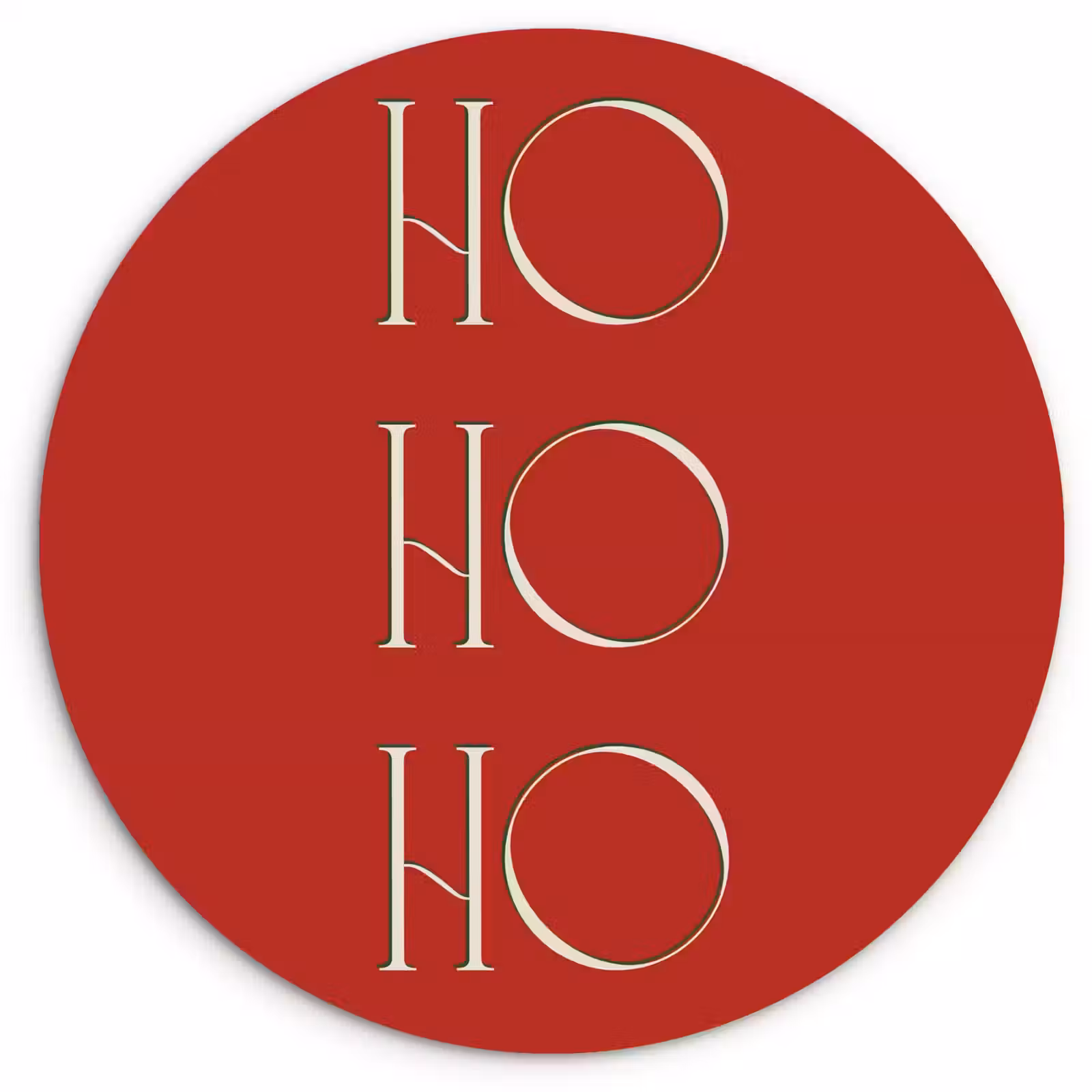 Muurcirkel - Tekst - Kerst - Modern - Rood — 1