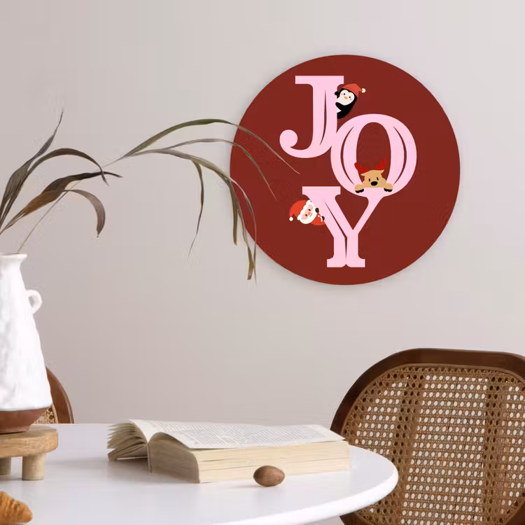 Muurcirkel - Joy - Kerst - Animatie - Rood - Roze — 4