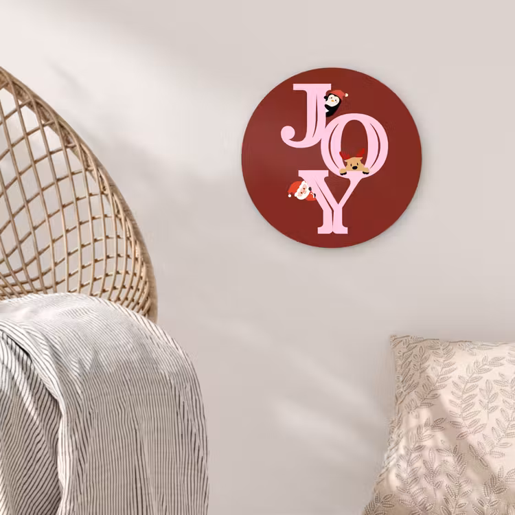 Muurcirkel - Joy - Kerst - Animatie - Rood - Roze — 5