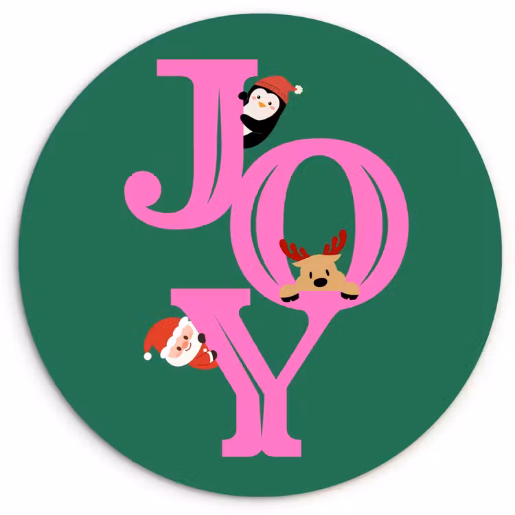 Muurcirkel - Joy - Kerst - Animatie - Roze - Groen — 1