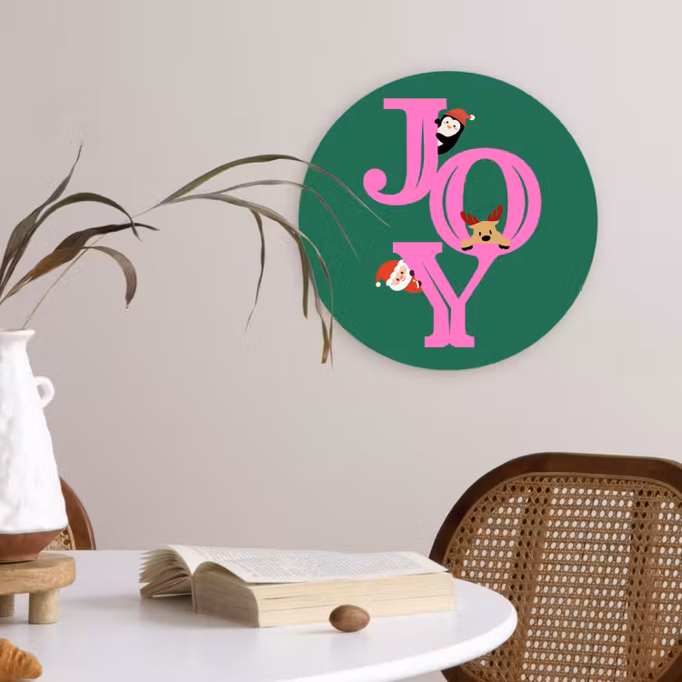 Muurcirkel - Joy - Kerst - Animatie - Roze - Groen — 4