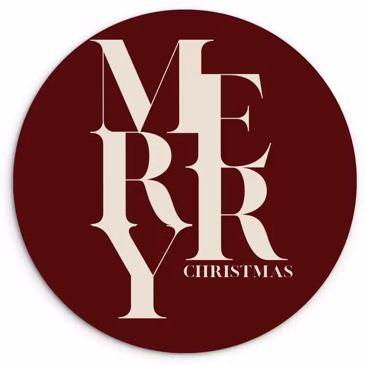 Muurcirkel - Merry - Tekst - Donker - Rood — 1