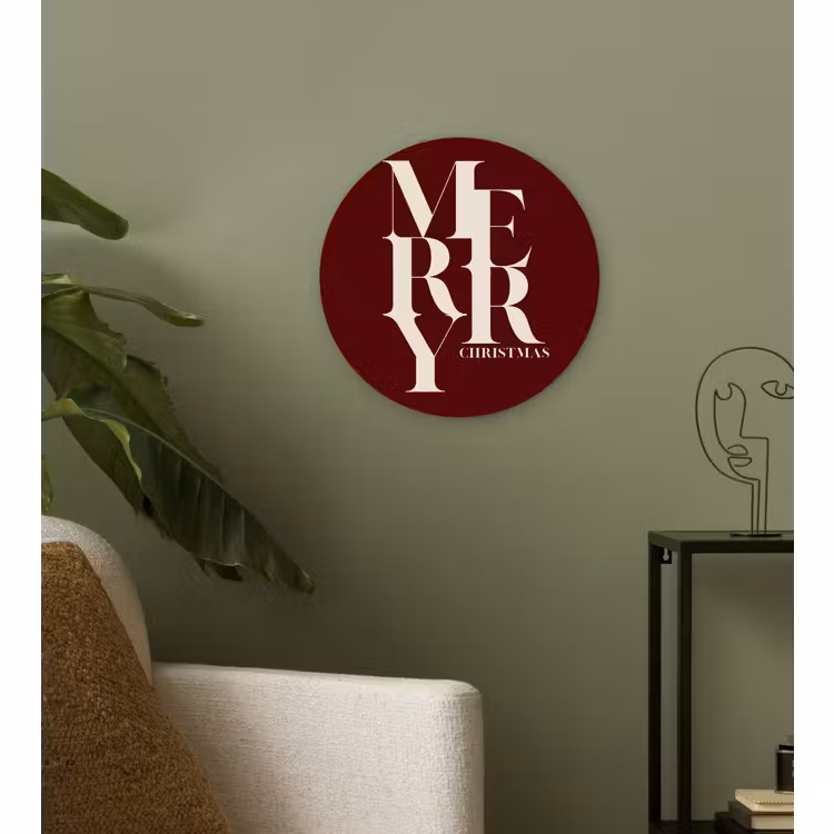 Muurcirkel - Merry - Tekst - Donker - Rood — 3
