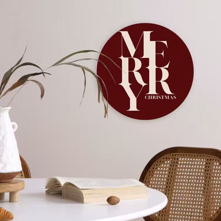 Muurcirkel - Merry - Tekst - Donker - Rood — 4
