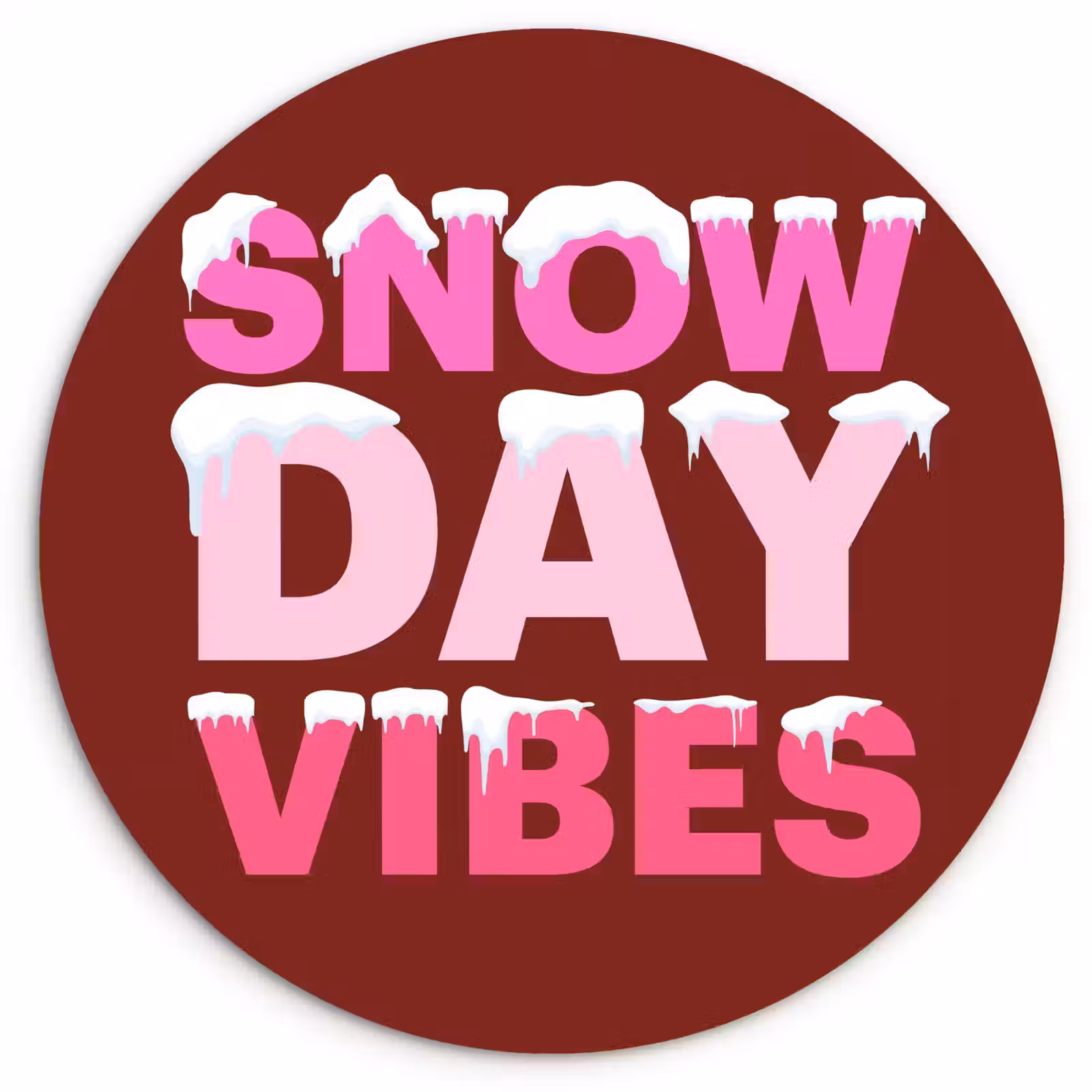 Muurcirkel - Kerst - Tekst - Sneeuw - Rood - Roze — 1