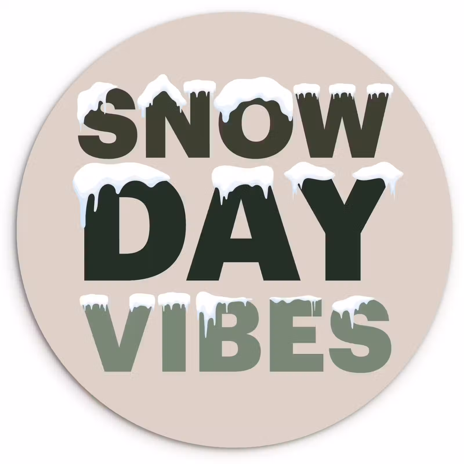 Muurcirkel - Sneeuw - Tekst - Kerst - Beige — 1