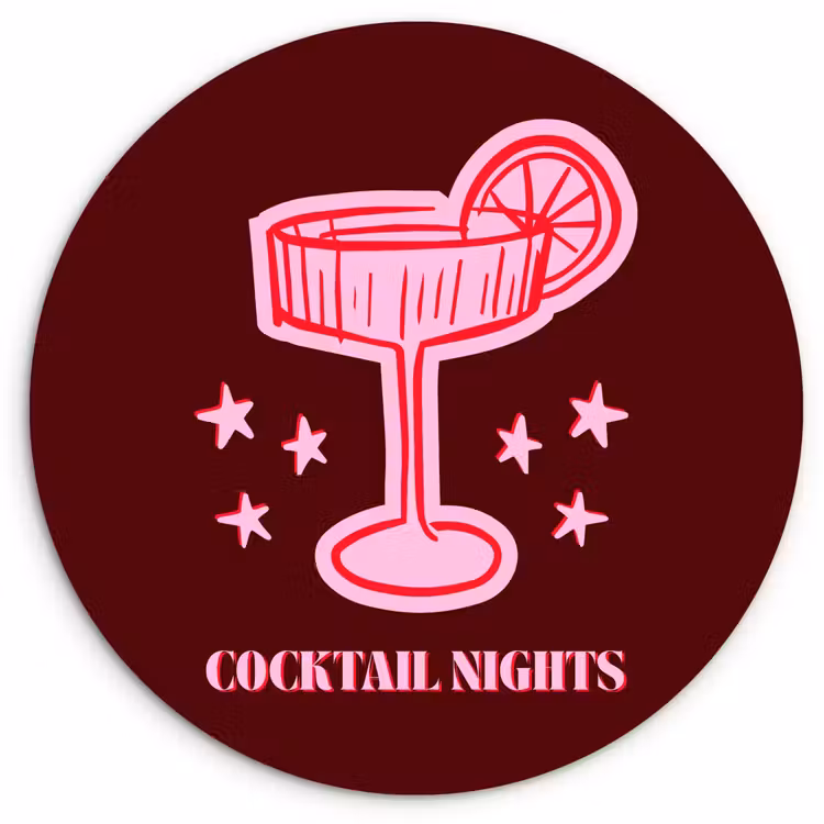 Muurcirkel - Cocktail - Kerst - Burgundy - Roze — 1