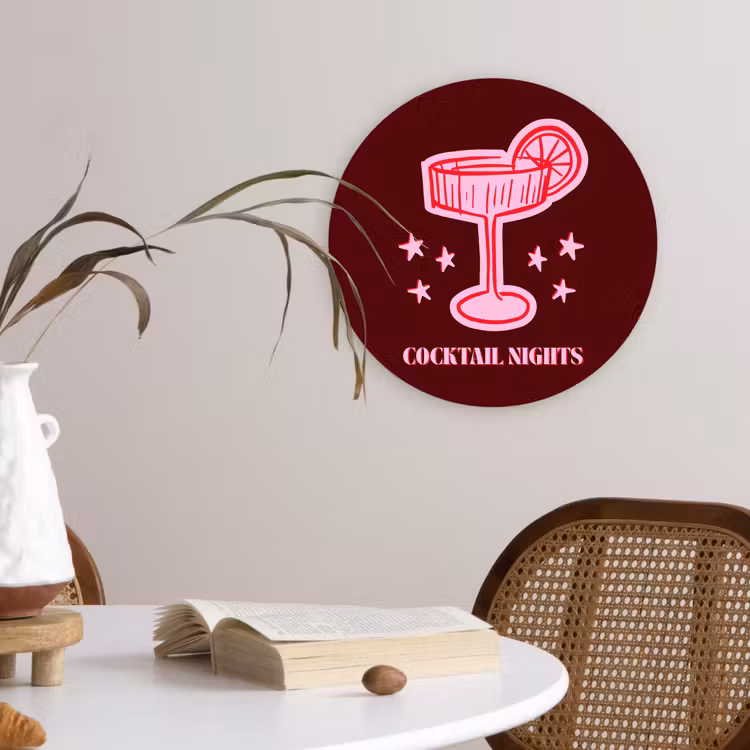 Muurcirkel - Cocktail - Kerst - Burgundy - Roze — 4