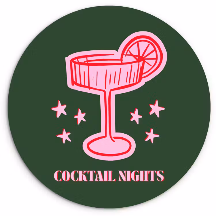 Muurcirkel - Cocktail - Kerst - Roze - Groen — 1