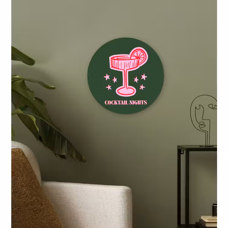 Muurcirkel - Cocktail - Kerst - Roze - Groen — 3
