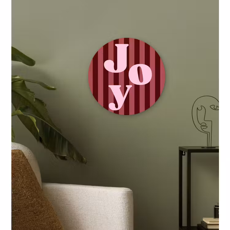 Muurcirkel - Joy - Kerst - Tekst - Roze — 3