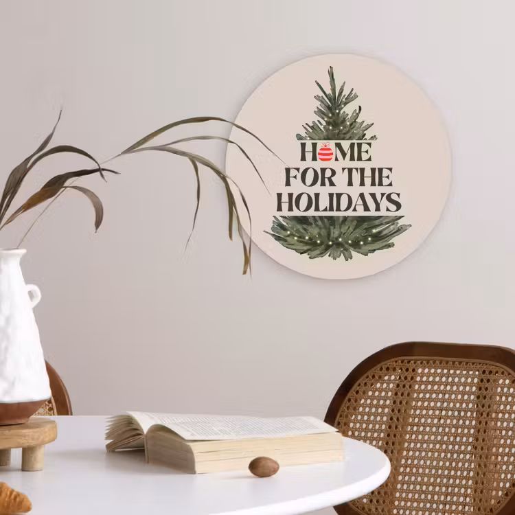 Muurcirkel - Kerst - Tekst - Kerstboom - Beige — 4