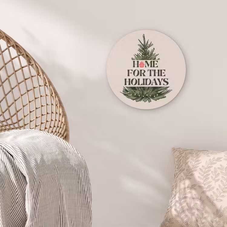 Muurcirkel - Kerst - Tekst - Kerstboom - Beige — 5