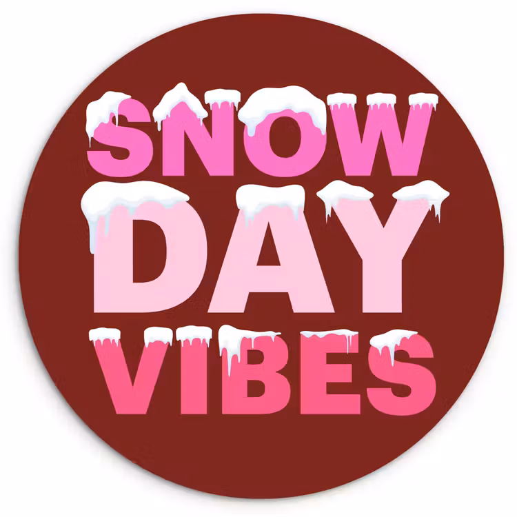 Muurcirkel - Kerst - Tekst - Sneeuw - Rood - Roze — 1