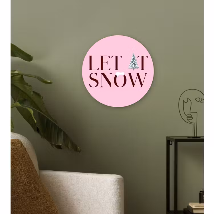 Muurcirkel - Kerst - Tekst - Sneeuw - Roze — 3