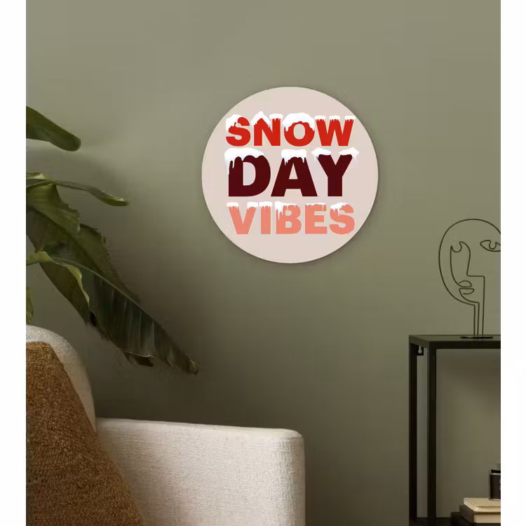 Muurcirkel - Sneeuw - Kerst - Tekst - Rood — 3