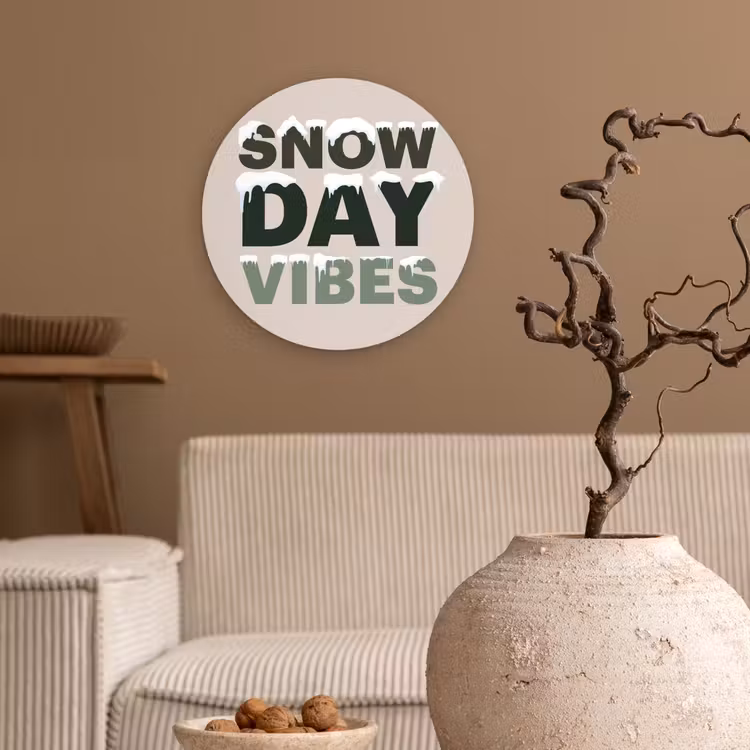 Muurcirkel - Sneeuw - Tekst - Kerst - Beige — 2