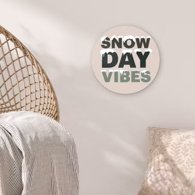 Muurcirkel - Sneeuw - Tekst - Kerst - Beige — 5