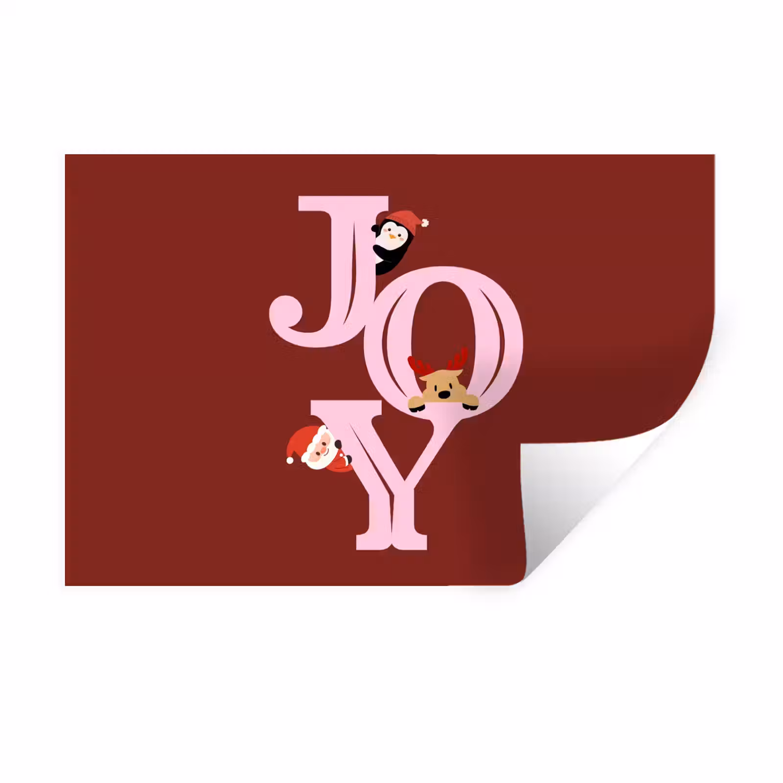 Muursticker - Joy - Kerst - Animatie - Rood - Roze — 1