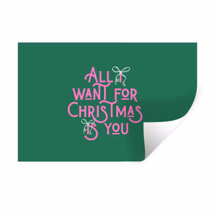 Muursticker - Kerst - Tekst - Roze - Groen — 1