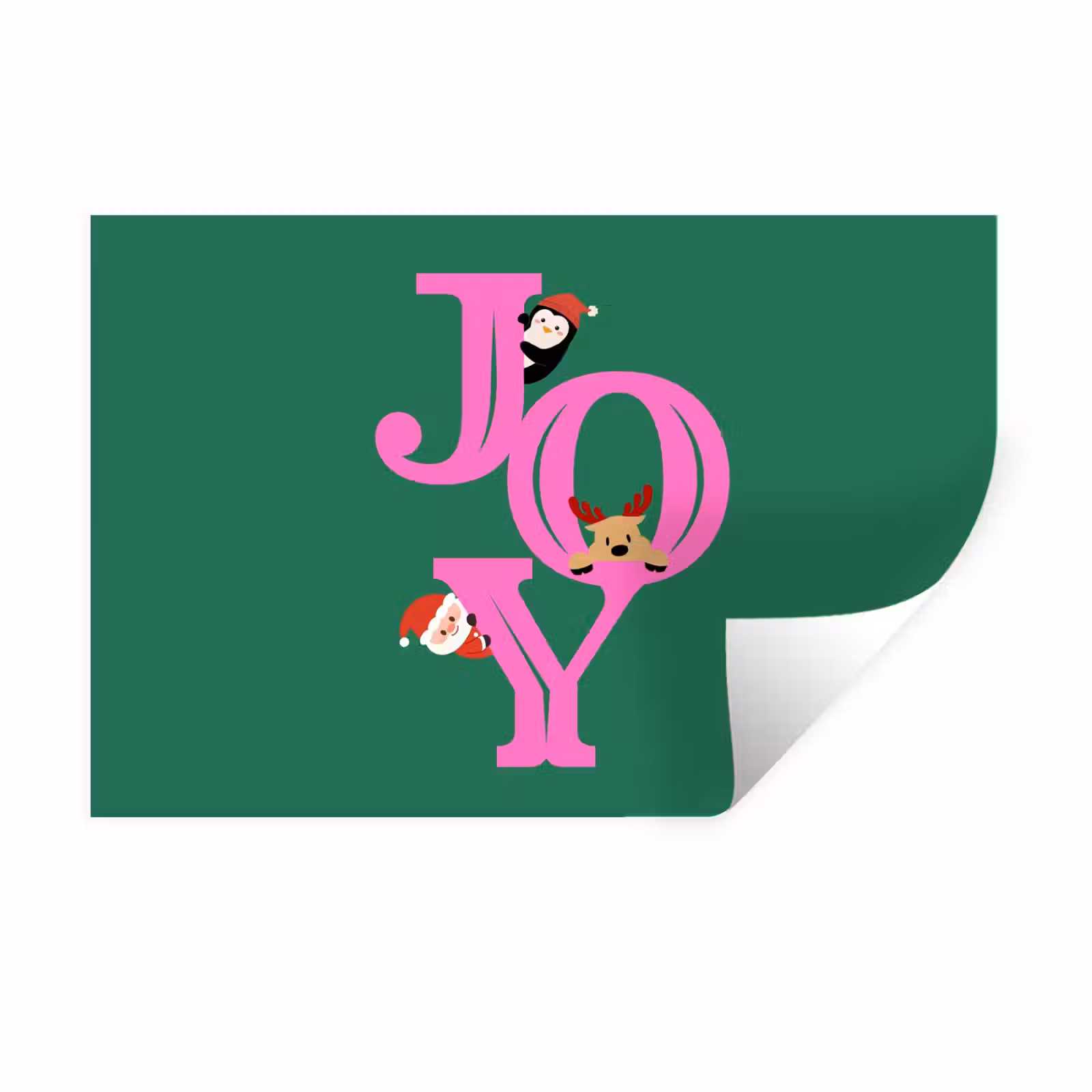 Muursticker - Joy - Kerst - Animatie - Roze - Groen — 1