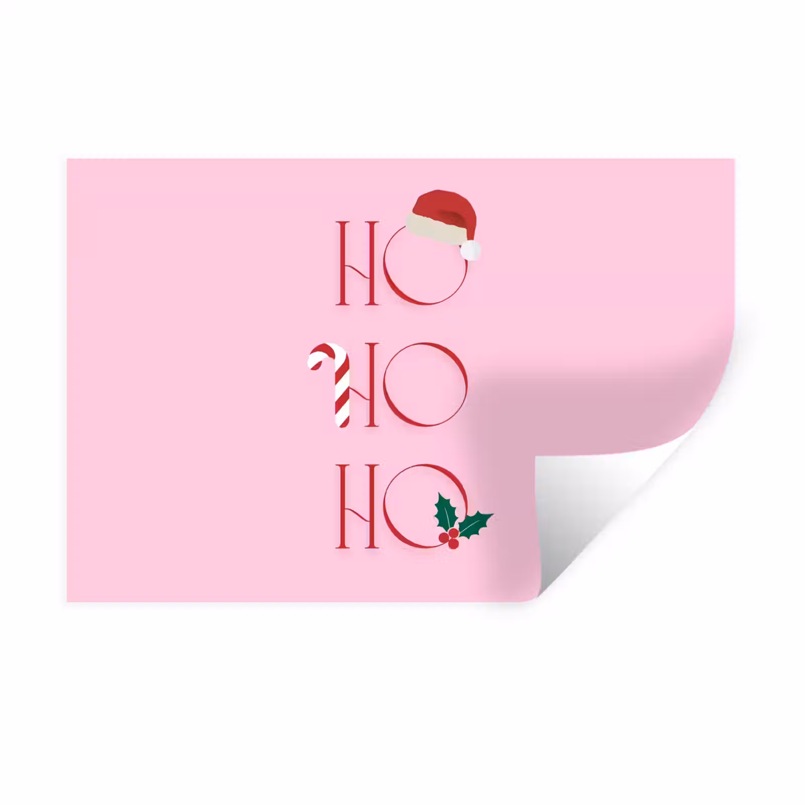 Muursticker - Kerst - Tekst - Roze - Illustratie — 1