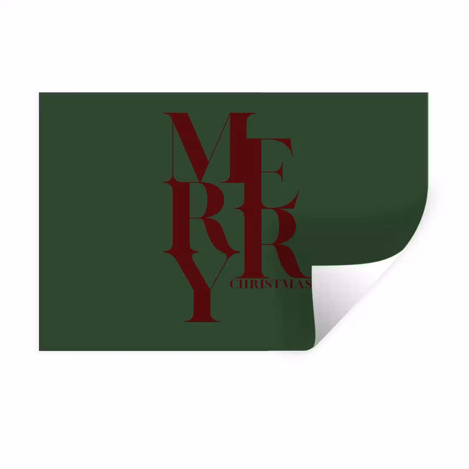 Muursticker - Merry - Tekst - Groen - Kerst — 1
