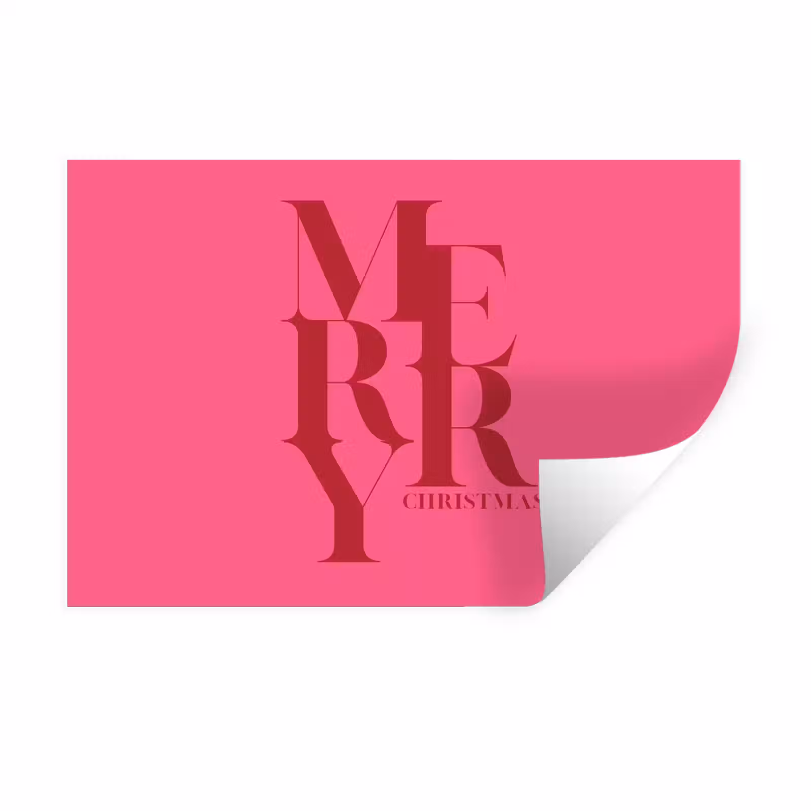Muursticker - Merry - Tekst - Kerst - Roze — 1