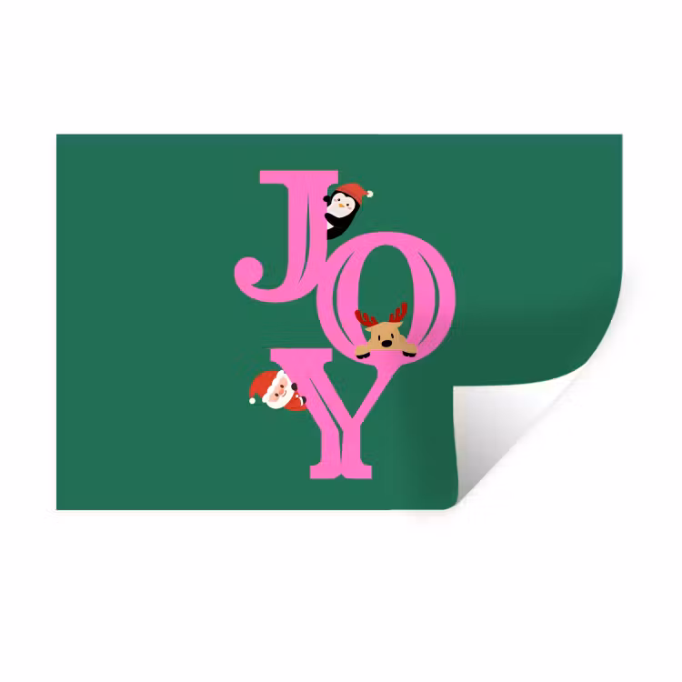 Muursticker - Joy - Kerst - Animatie - Roze - Groen — 1