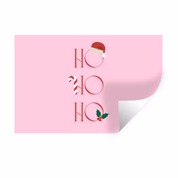 Muursticker - Kerst - Tekst - Roze - Illustratie — 1