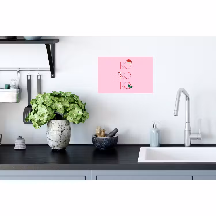 Muursticker - Kerst - Tekst - Roze - Illustratie — 2
