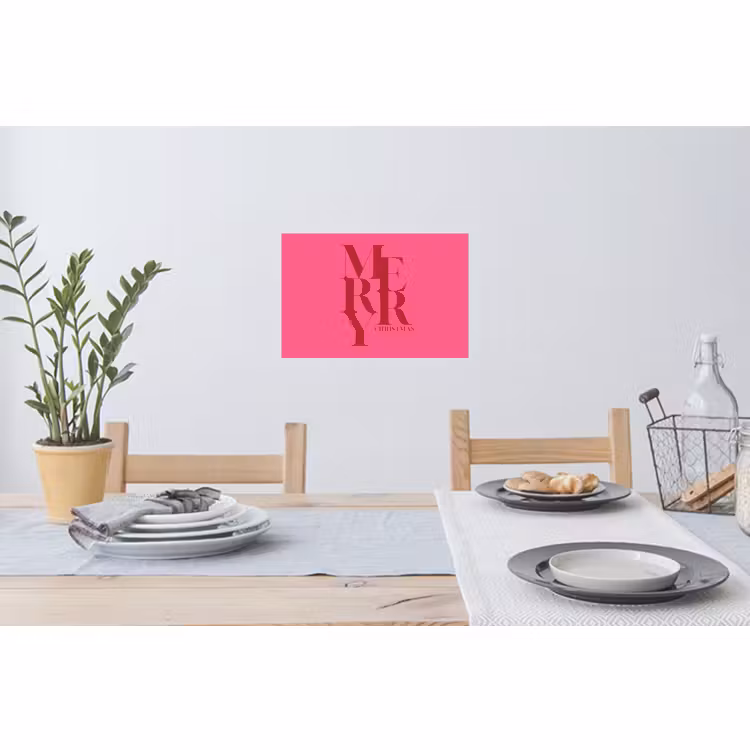 Muursticker - Merry - Tekst - Kerst - Roze — 3