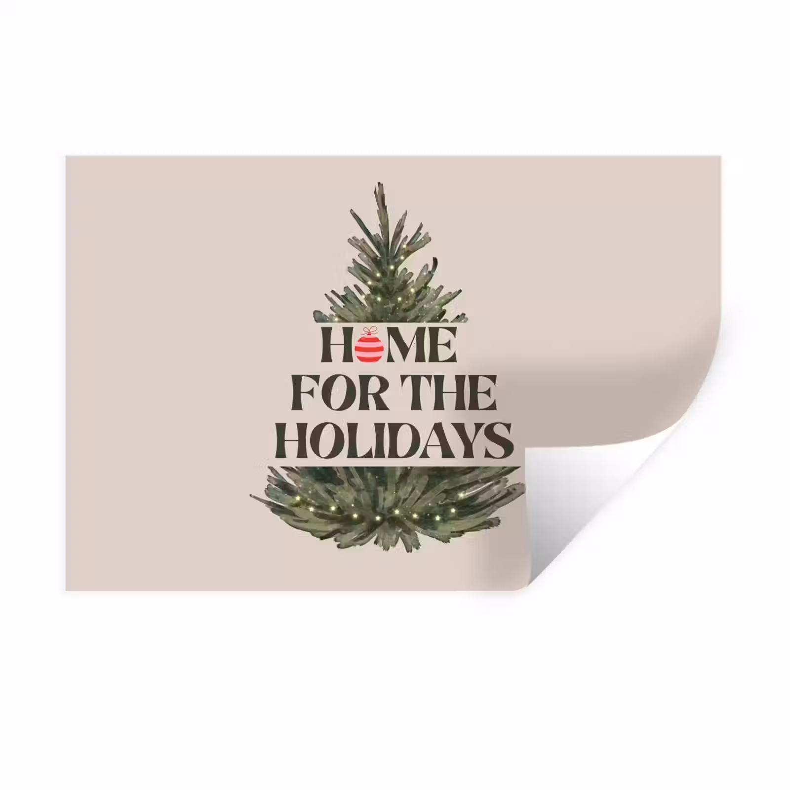 Muursticker - Kerst - Tekst - Kerstboom - Beige — 1