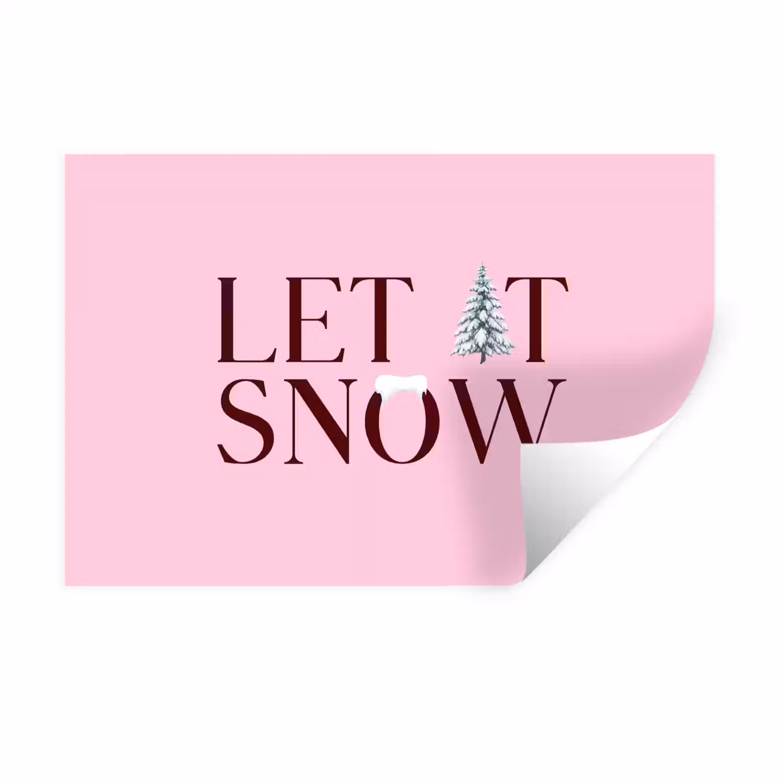 Muursticker - Kerst - Tekst - Sneeuw - Roze — 1