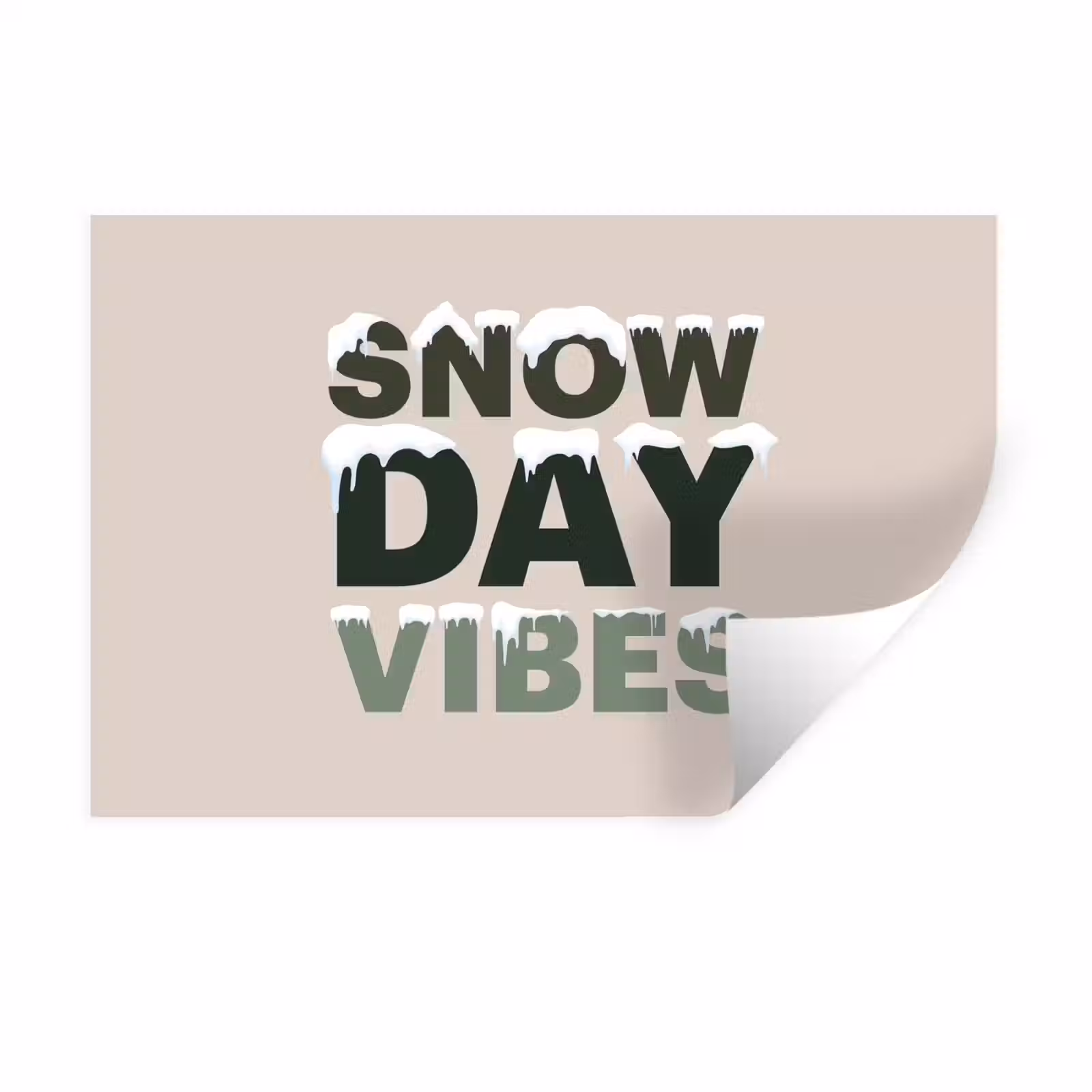 Muursticker - Sneeuw - Tekst - Kerst - Beige — 1