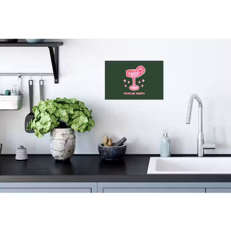 Muursticker - Cocktail - Kerst - Roze - Groen — 2