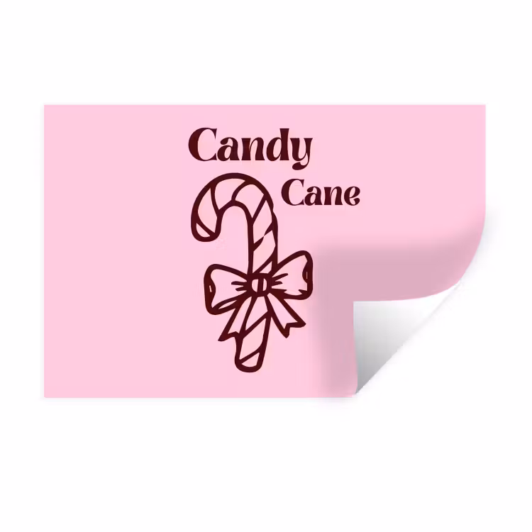 Muursticker - Kerst - Snoep - Tekst - Bruin - Roze — 1