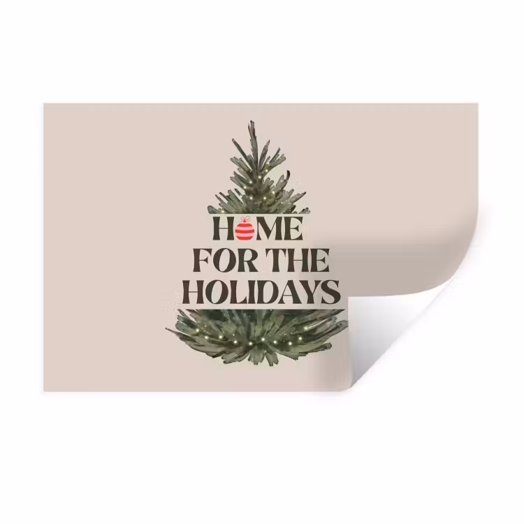 Muursticker - Kerst - Tekst - Kerstboom - Beige — 1