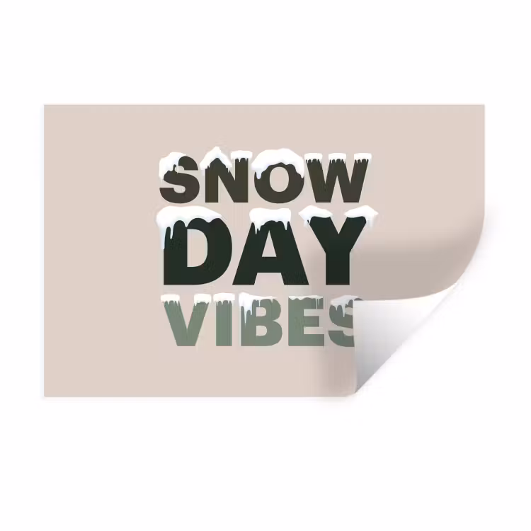 Muursticker - Sneeuw - Tekst - Kerst - Beige — 1