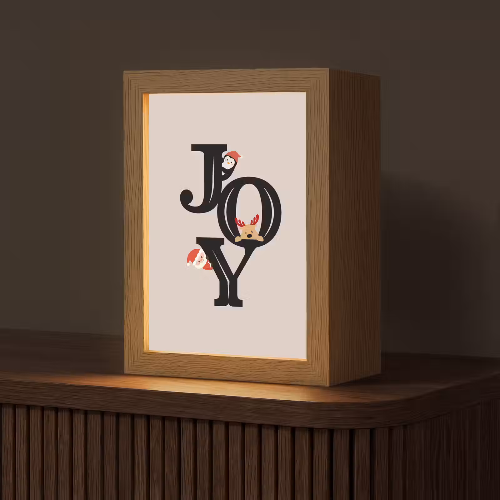 Gepersonaliseerd Lightbox - Joy - Animatie - Zwart - Kerst — 1