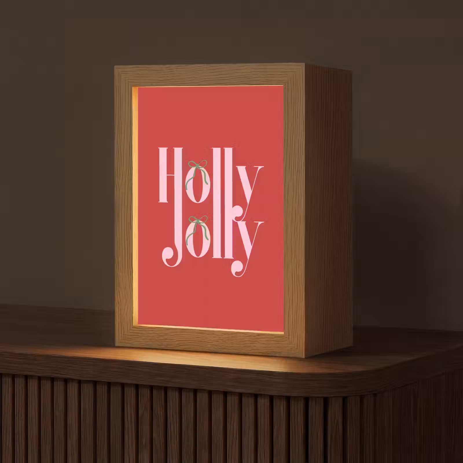 Gepersonaliseerd Lightbox - Kerst - Roze - Rood - Tekst — 1