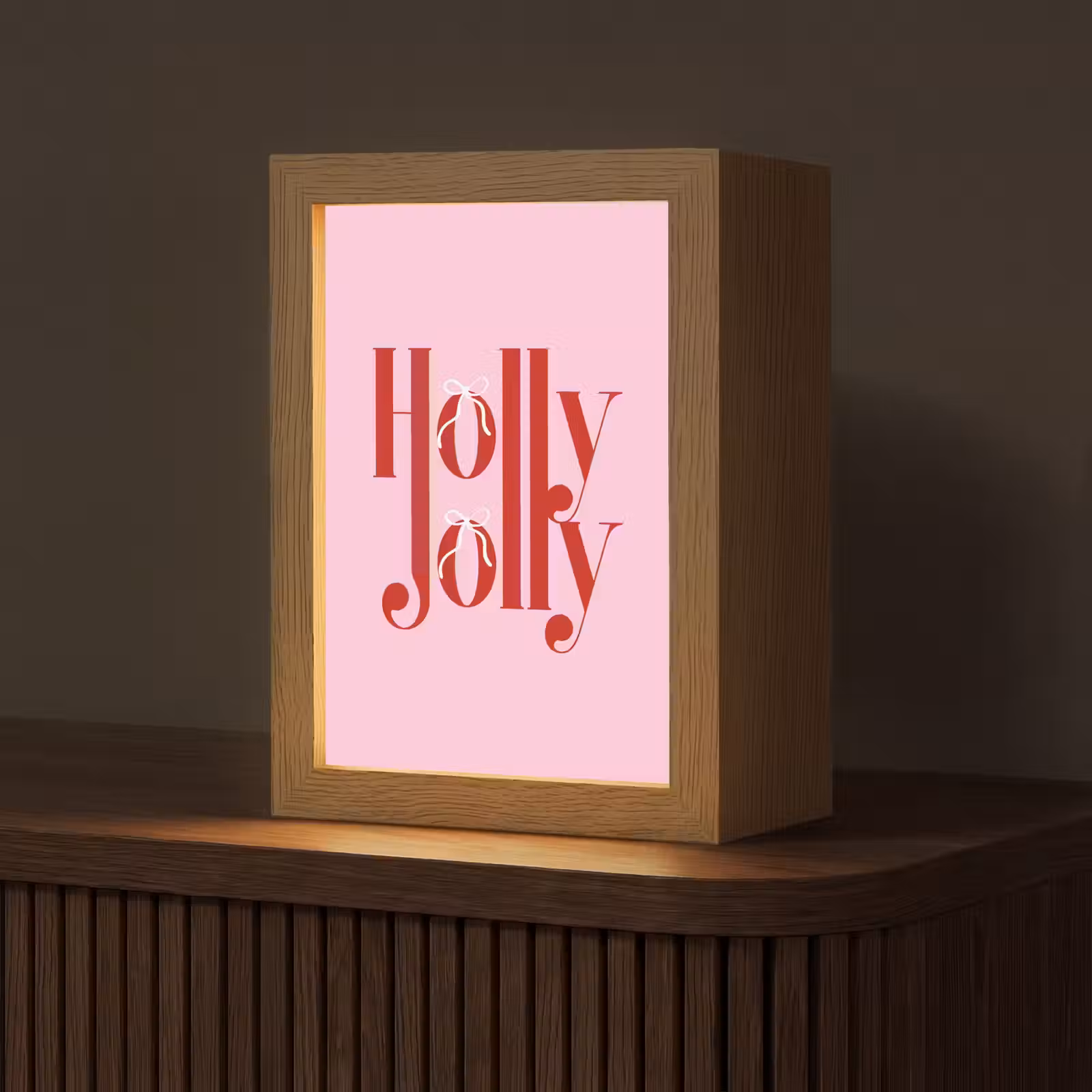 Gepersonaliseerd Lightbox - Kerst - Tekst - Rood - Roze — 1