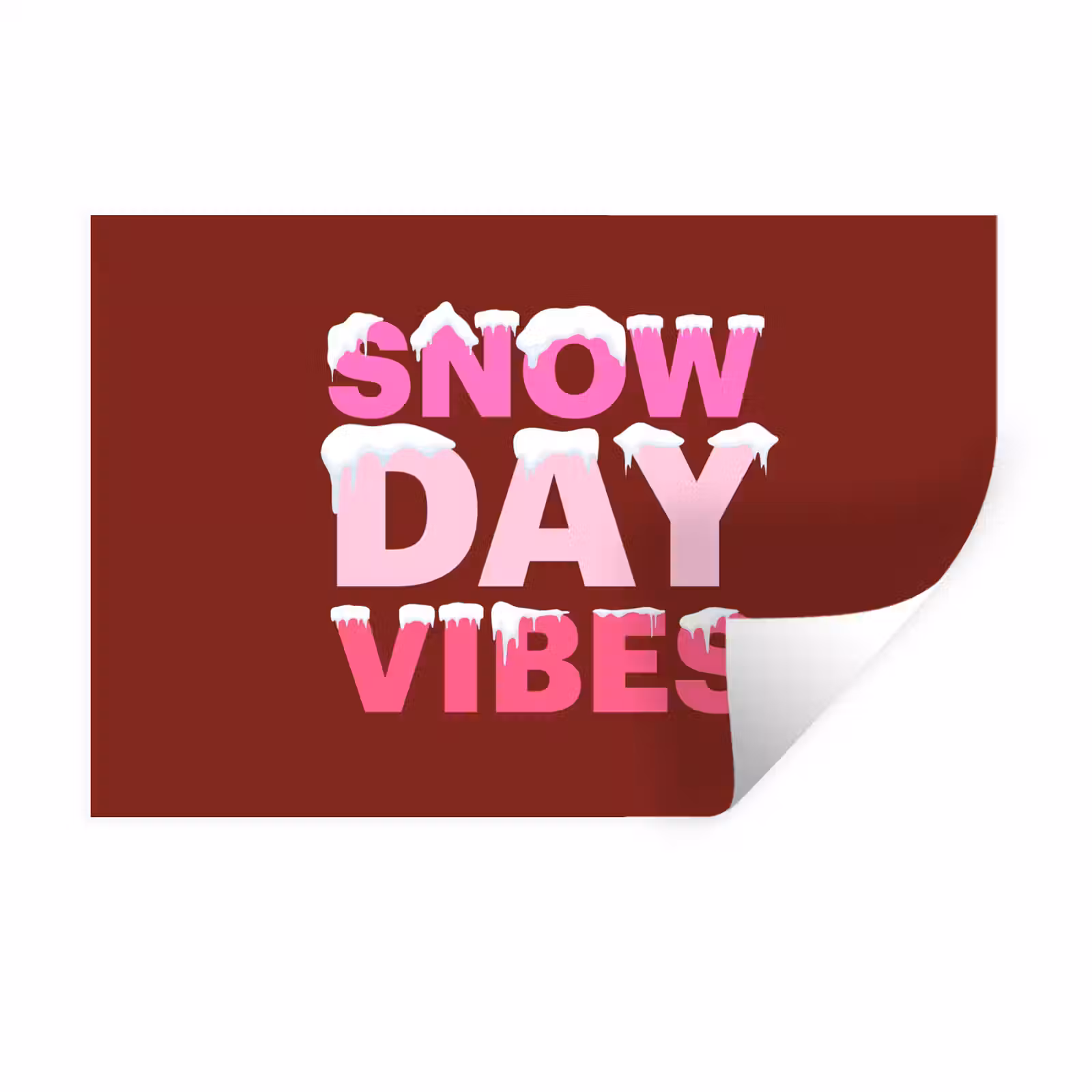 Muursticker - Kerst - Tekst - Sneeuw - Rood - Roze — 1
