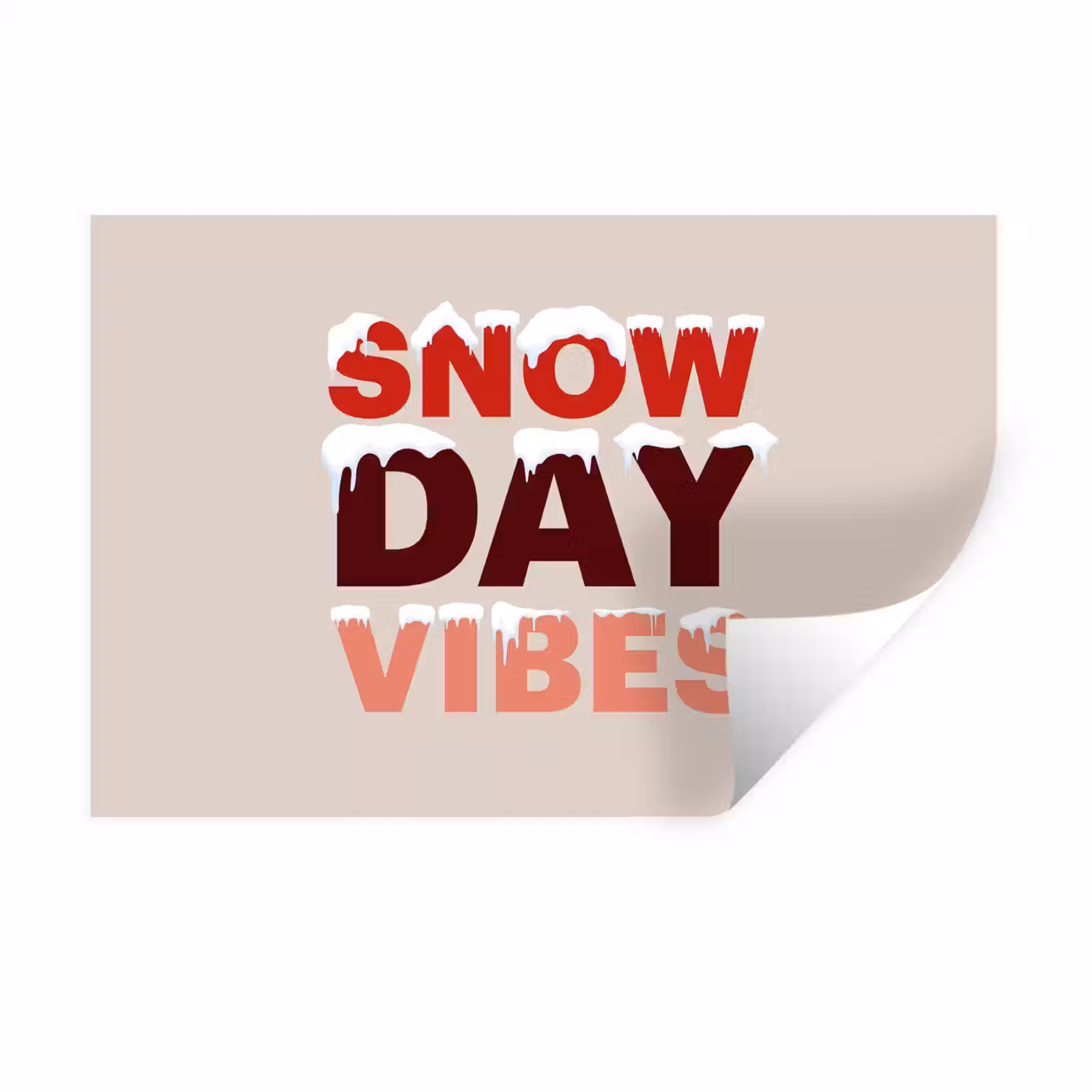 Muursticker - Sneeuw - Kerst - Tekst - Rood — 1