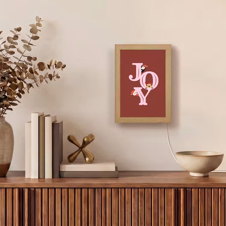 Gepersonaliseerd Lightbox - Joy - Kerst - Animatie - Rood - Roze — 4